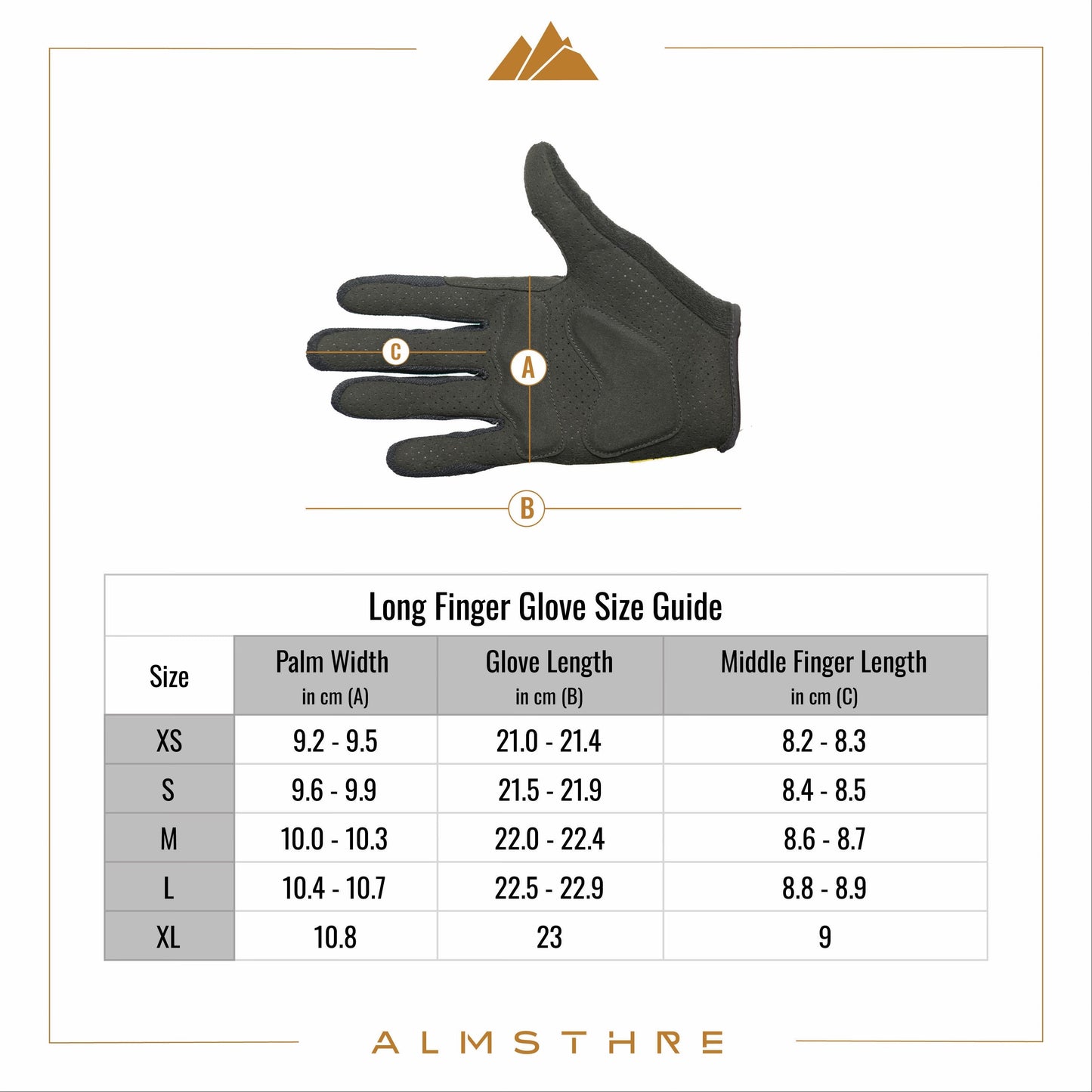 Almsthre Padded Full Finger Glove Cosmic Blue XS