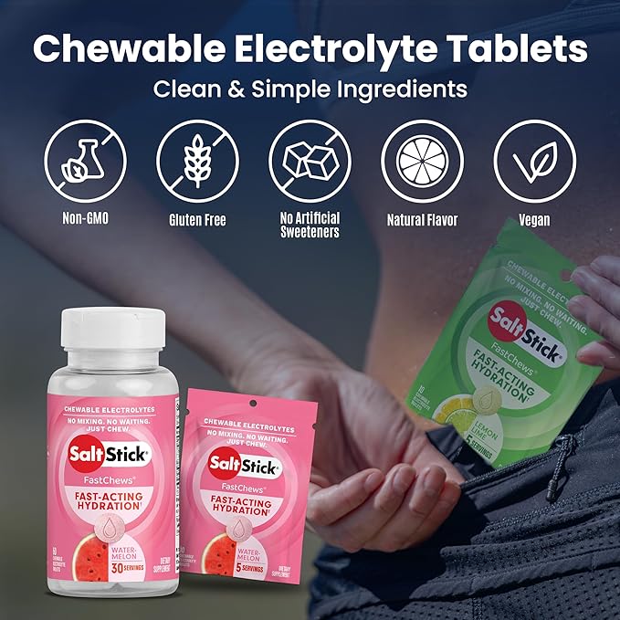SaltStick FastChews 60ct Bottle Watermelon