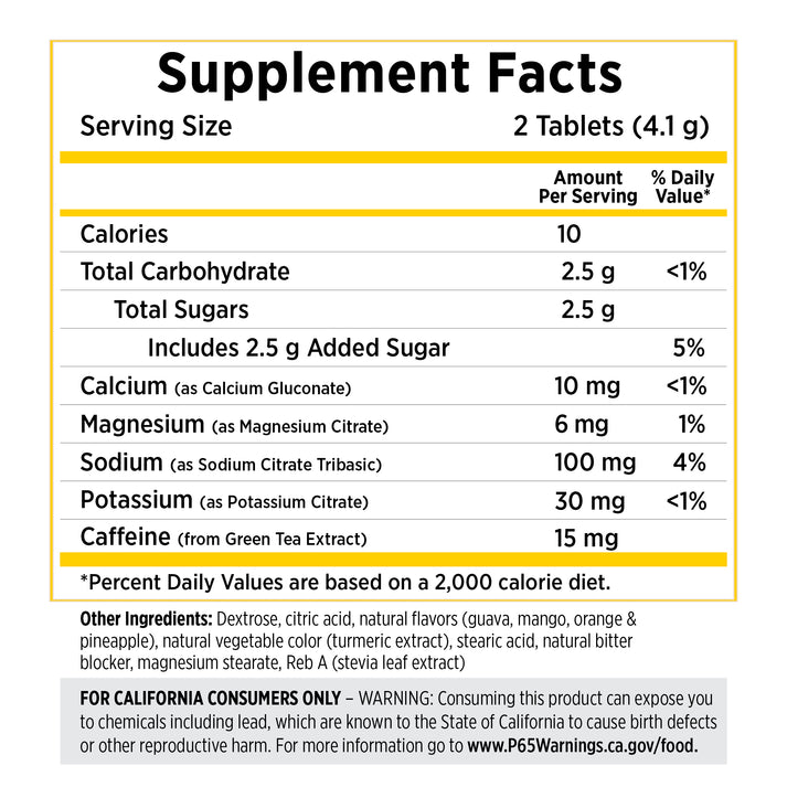 SaltStick FastChews + Caffeine 60ct Bottle Tropical Twist