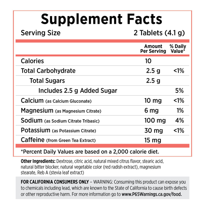SaltStick FastChews + Caffeine 60ct Bottle Citrus Burst