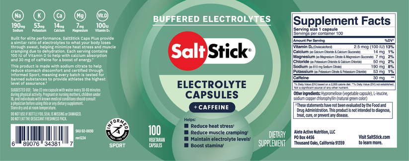 SaltStick Caps + Caffeine 4ct Packets (Box of 24)
