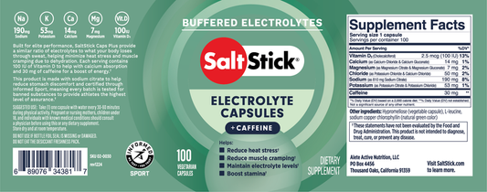 SaltStick Caps + Caffeine 100ct Bottle