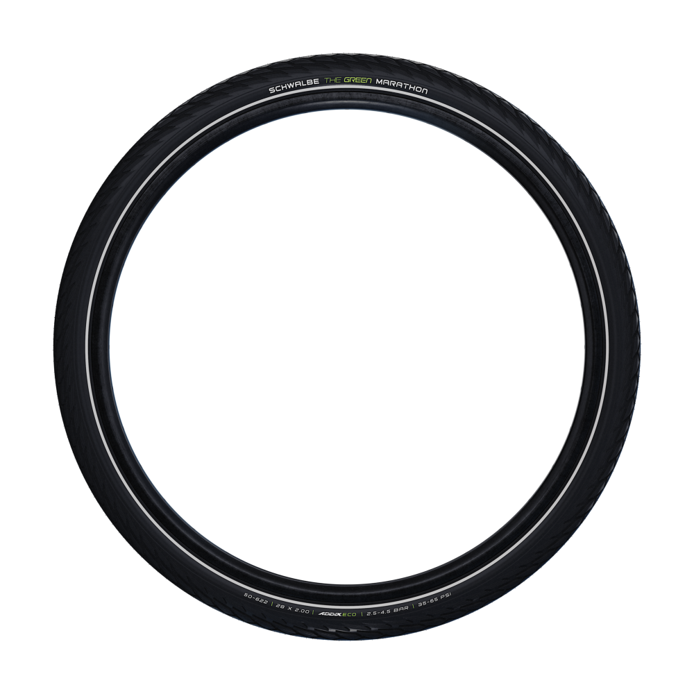 Schwalbe Green Marathon Tire, GreenGuard, Addix Eco, Wire, Black/Reflective - 26 x 2.0