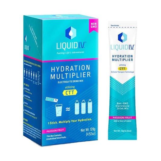 Liquid I.V. Hydration Multiplier 8ct Display Caddy Passion Fruit