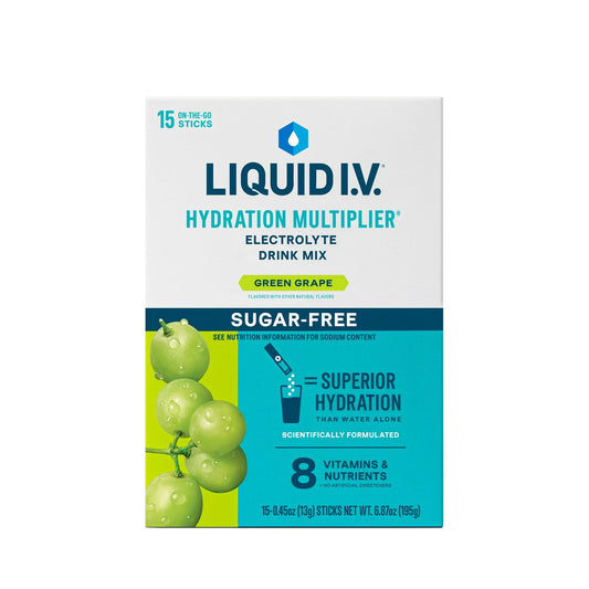 Liquid I.V. Hydration Multiplier 15ct Box Sugar Free Green Grape