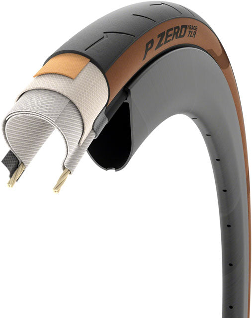Pirelli P Zero Race Tire, TLR, Classic Tan - 700x26C