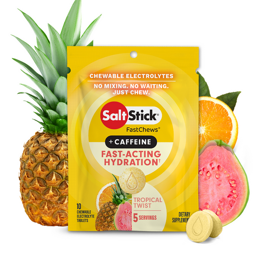 SaltStick FastChews + Caffeine 10ct Packets (Box of 12) Tropical Twist