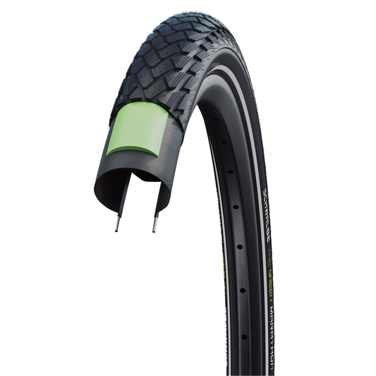 Schwalbe Green Marathon Tire, GreenGuard, Addix Eco, Wire, Black/Reflective - 27.5 x 2.15
