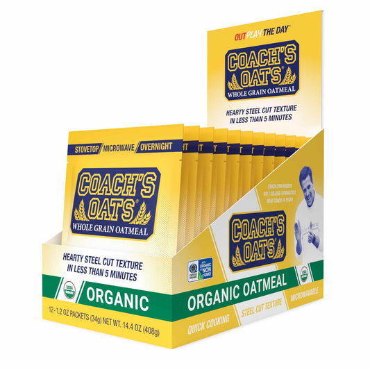 Coach's Oats Organic Oatmeal Single Serving 12ct Box