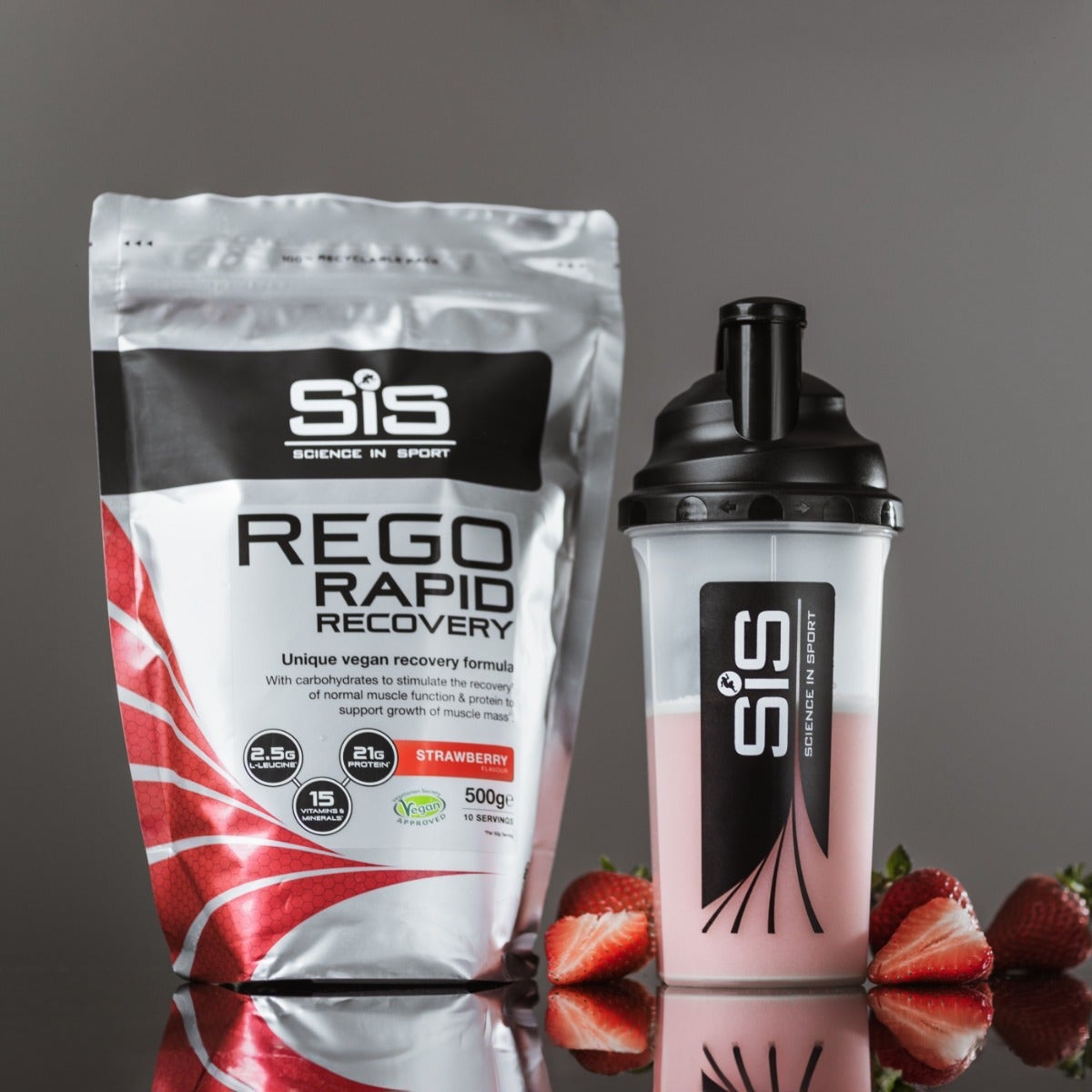 SIS Rego Rapid Recovery Powder 500g 10 Servings Strawberry