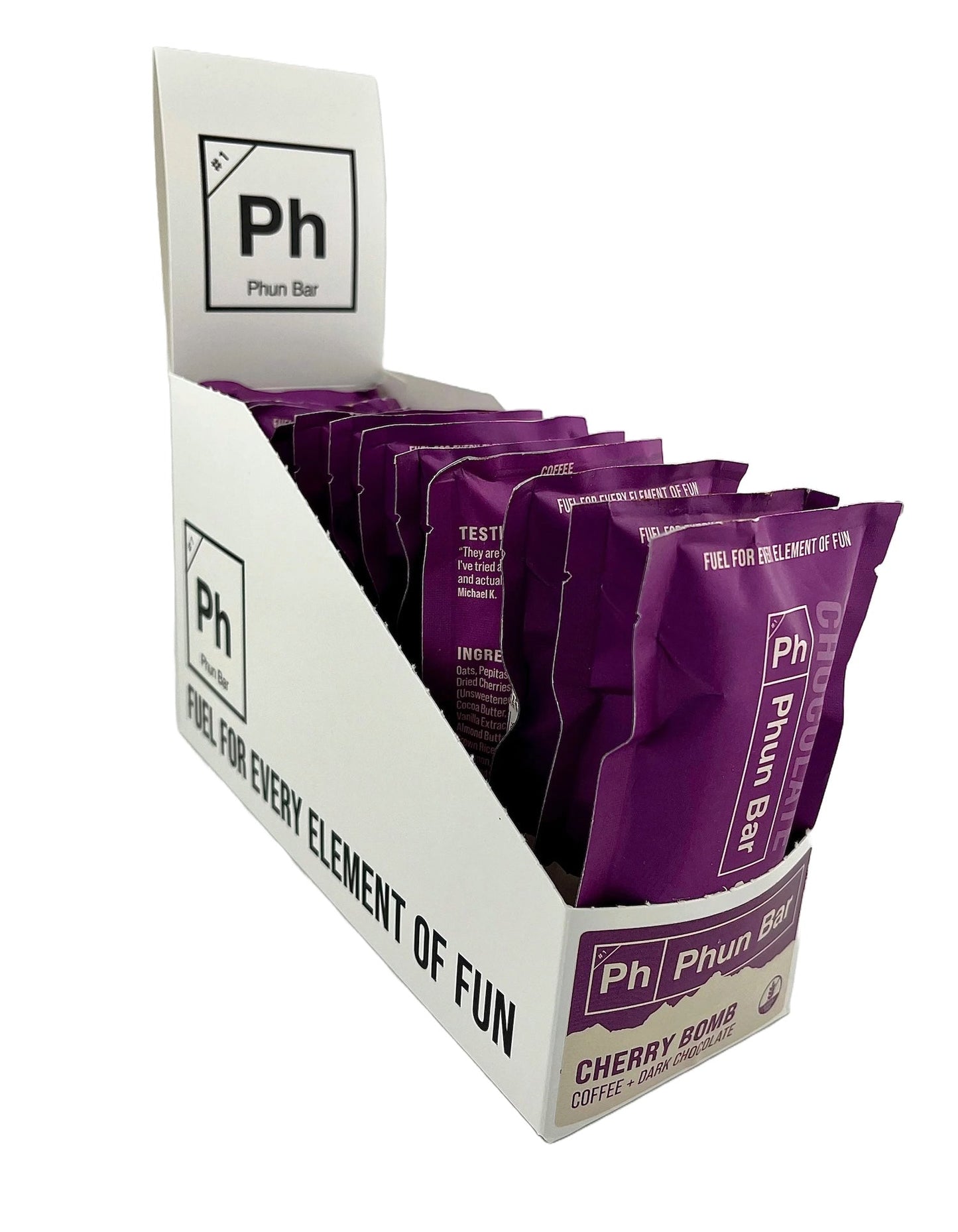 Phun Bar Cherry Bomb Coffee + Dark Chocolate + Cherry 12ct Box