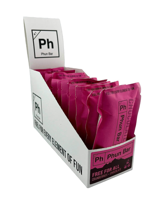 Phun Bar Free For All Cranberries + Chocolate Vegan 12ct Box