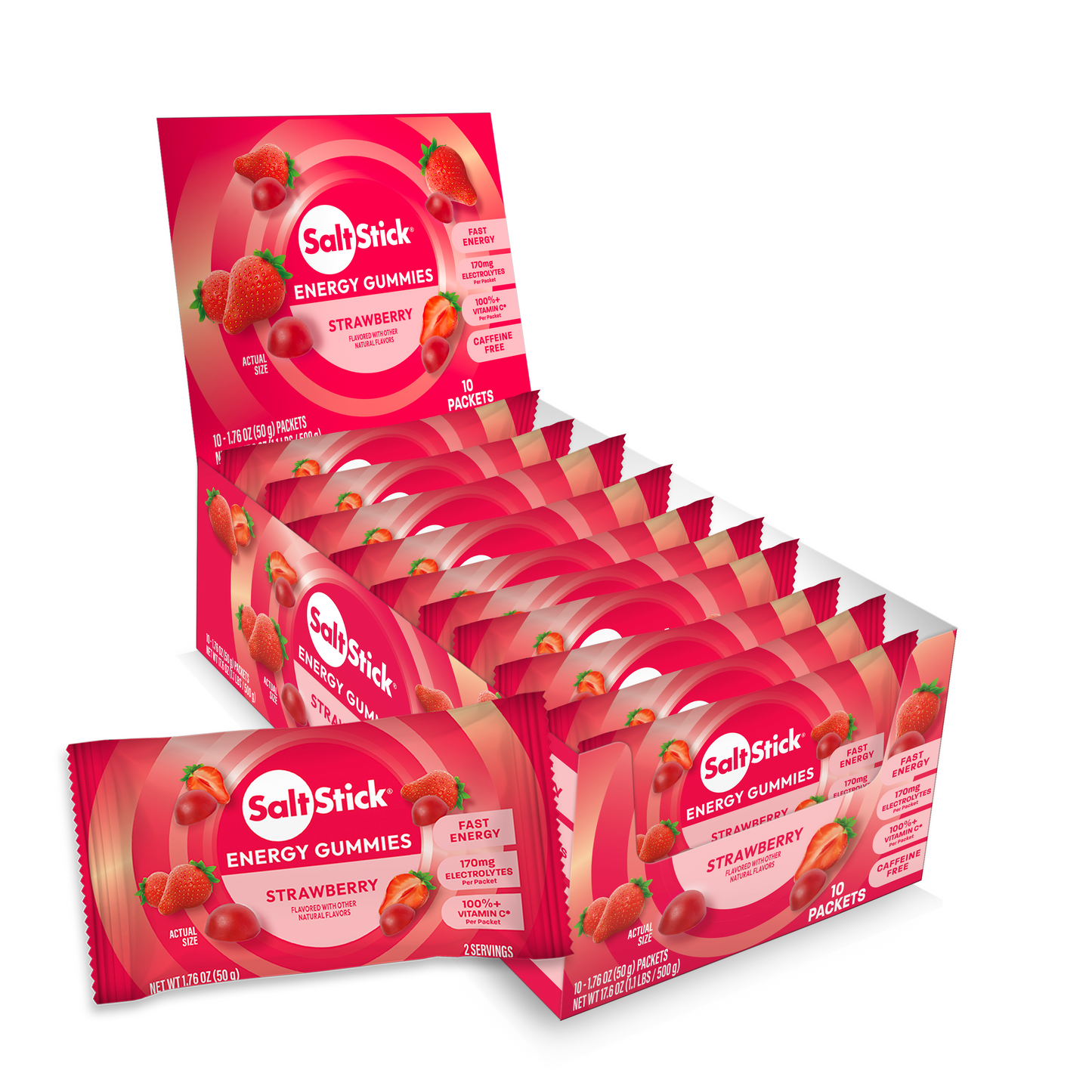 Saltstick Energy Gummies 10 Packs Strawberry