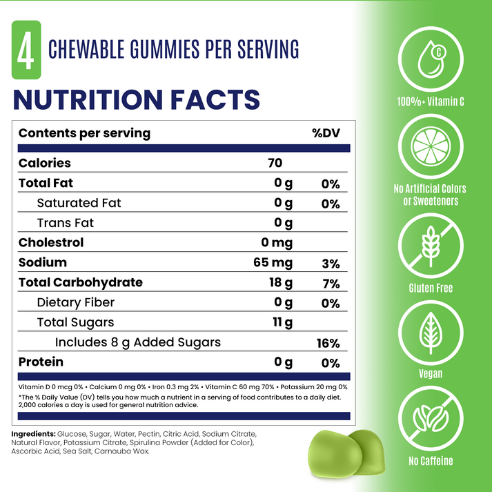 Saltstick Energy Gummies 10 Packs Green Apple