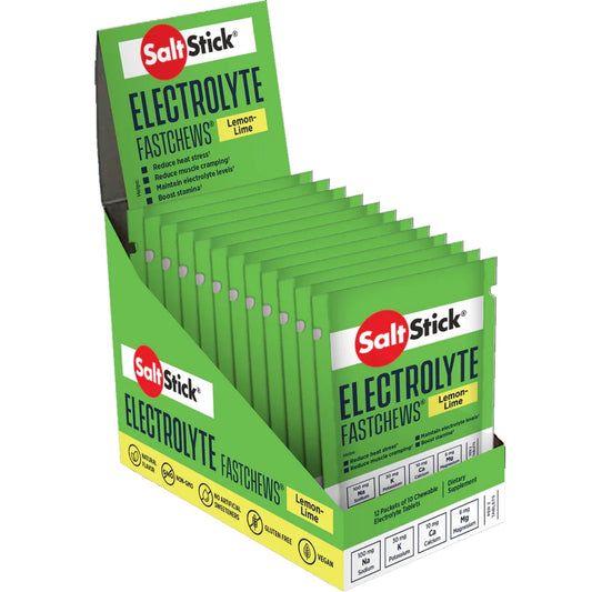 SaltStick FastChews 10ct Packets (Box of 12) Lemon-Lime