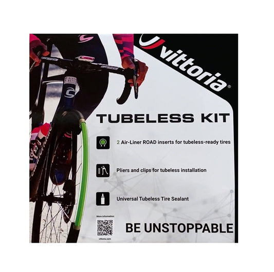 Vittoria Air-Liner Tubeless Road Kit - 2 Inserts, Tire Sealant, Pliers and Clips, Medium, 28mm